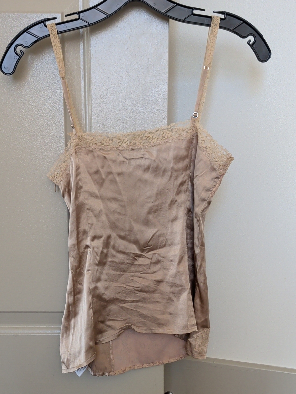 Marciano silk lace cami in camel - Picture 2 of 5